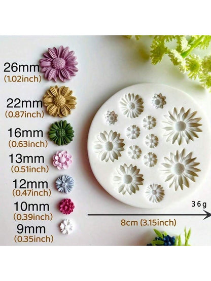1pc Silicone Flower Mold For Polymer Clay Floral Bouquet Casting, DIY Earrings Pendant Making, Polymer Clay Crafting, Mold