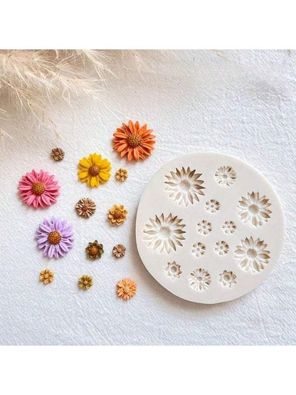 1pc Silicone Flower Mold For Polymer Clay Floral Bouquet Casting, DIY Earrings Pendant Making, Polymer Clay Crafting, Mold