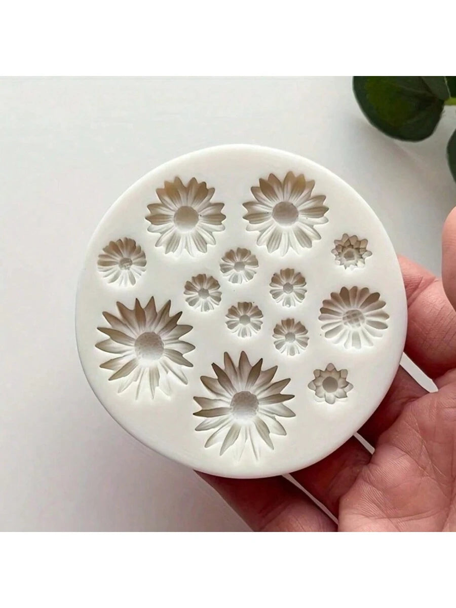 1pc Silicone Flower Mold For Polymer Clay Floral Bouquet Casting, DIY Earrings Pendant Making, Polymer Clay Crafting, Mold