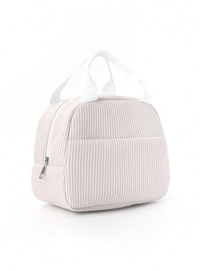 1pc Simple Insulated Lunch Bag, Student Lunch Box, Food Bag, Casual Picnic Bag, Camping Bag, Insulated Bag, Suitable For Office, School, Portable Large Capacity, Suitable For Travel, Picnic, Outdoor