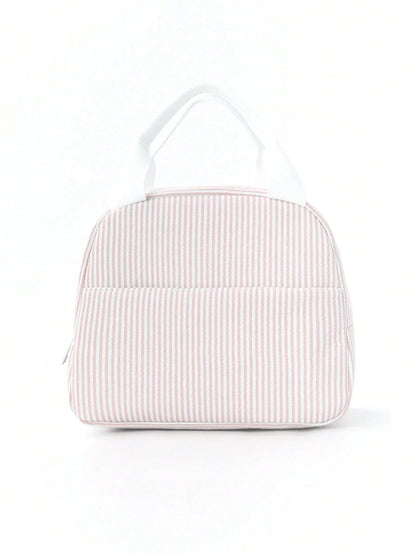 1pc Simple Insulated Lunch Bag, Student Lunch Box, Food Bag, Casual Picnic Bag, Camping Bag, Insulated Bag, Suitable For Office, School, Portable Large Capacity, Suitable For Travel, Picnic, Outdoor