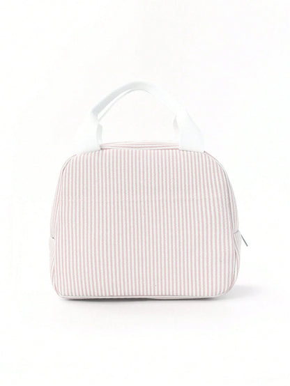 1pc Simple Insulated Lunch Bag, Student Lunch Box, Food Bag, Casual Picnic Bag, Camping Bag, Insulated Bag, Suitable For Office, School, Portable Large Capacity, Suitable For Travel, Picnic, Outdoor