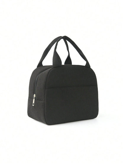 1pc Simple Insulated Lunch Bag, Student Lunch Box, Food Bag, Casual Picnic Bag, Camping Bag, Insulated Bag, Suitable For Office, School, Portable Large Capacity, Suitable For Travel, Picnic, Outdoor