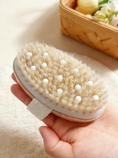 1pc Soft Bristle Body Brush, Exfoliating Body Scrubber With Massage Nodules, Suitable For Dry Skin