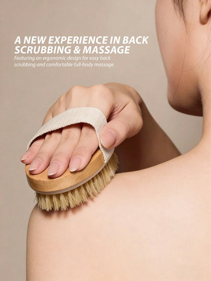 1pc Soft Bristle Body Brush, Exfoliating Body Scrubber With Massage Nodules, Suitable For Dry Skin