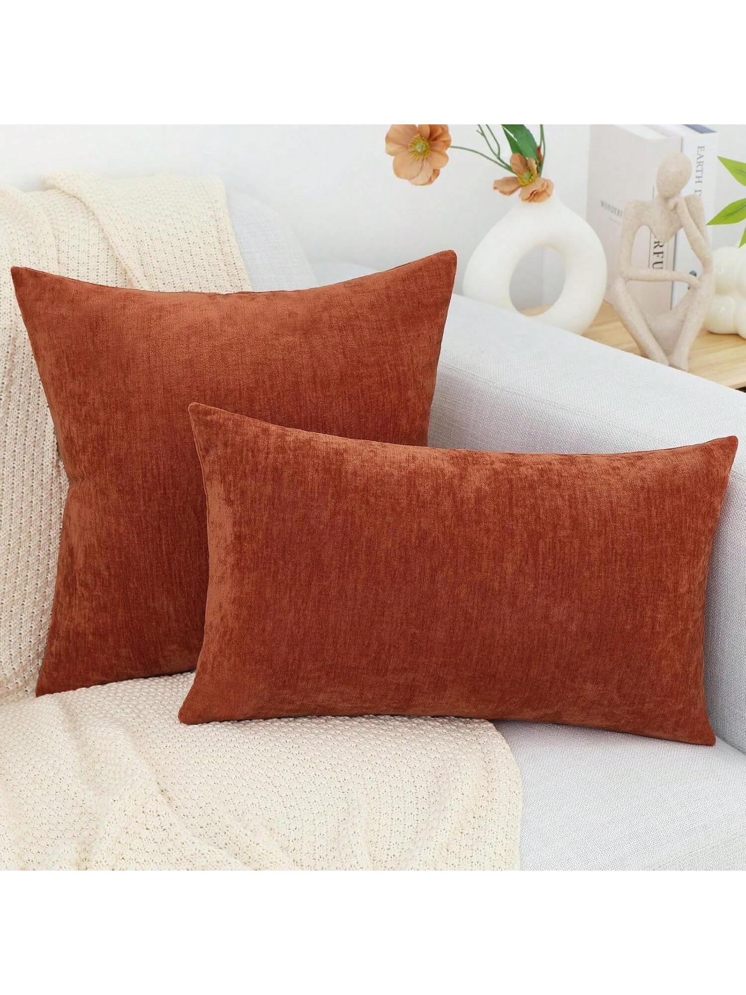 1pc Soft Chenille Pillow Case, Suitable For Living Room, Bedroom & Sofa