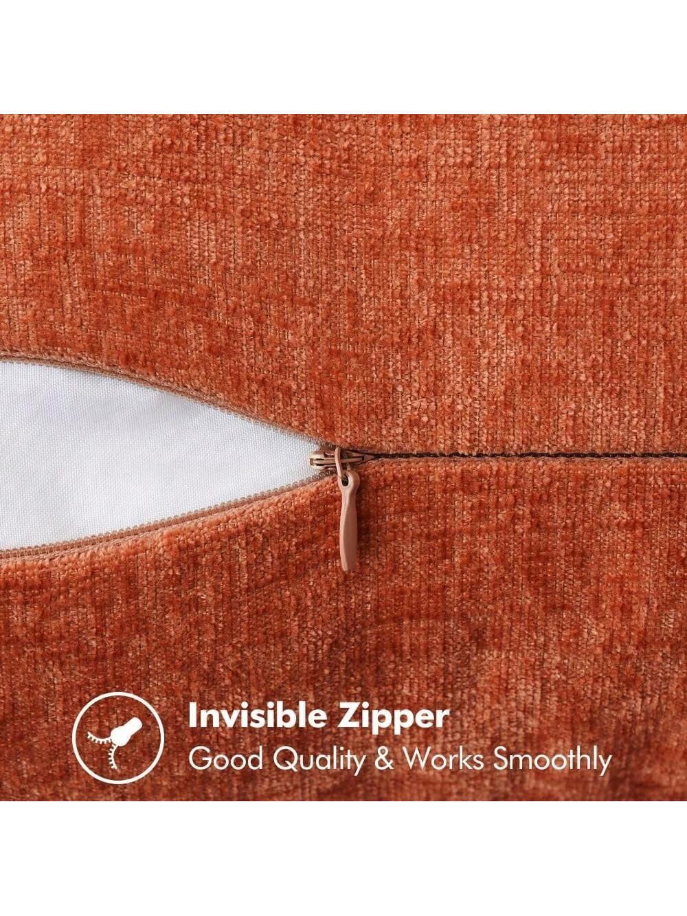 1pc Soft & Comfortable Sherpa Pillow Cover With Sewn Edges, Rust Color (Pillow Insert Not Included), Suitable For Sofa, Bed, Spring/Summer