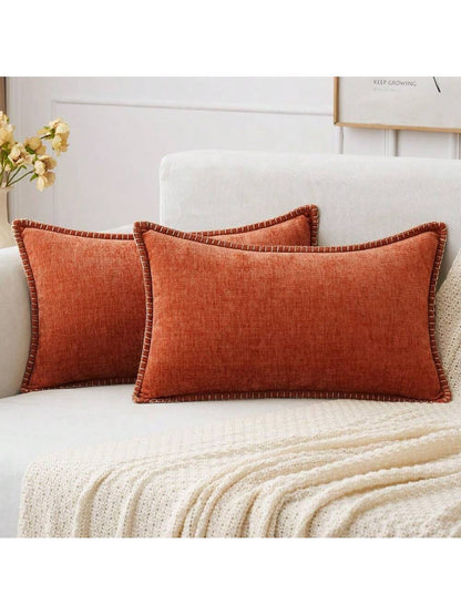 1pc Soft & Comfortable Sherpa Pillow Cover With Sewn Edges, Rust Color (Pillow Insert Not Included), Suitable For Sofa, Bed, Spring/Summer