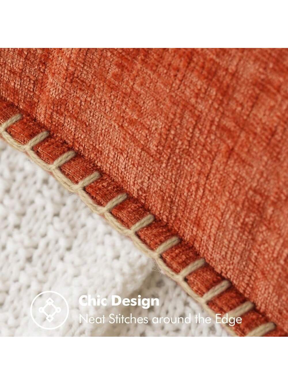 1pc Soft & Comfortable Sherpa Pillow Cover With Sewn Edges, Rust Color (Pillow Insert Not Included), Suitable For Sofa, Bed, Spring/Summer