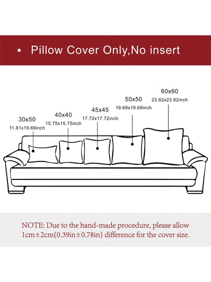 1pc Soft & Comfortable Sherpa Pillow Cover With Sewn Edges, Rust Color (Pillow Insert Not Included), Suitable For Sofa, Bed, Spring/Summer