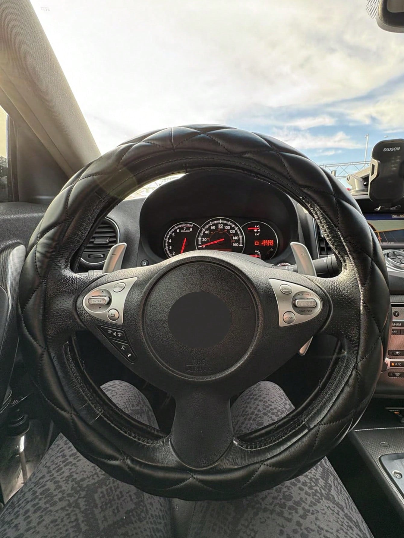 1pc Soft Ultra-Fiber PU Leather Steering Wheel Cover, Universal 15 Inch, Suitable For Ladies And Girls, Fits Cars, Sedans, SUVs, Trucks