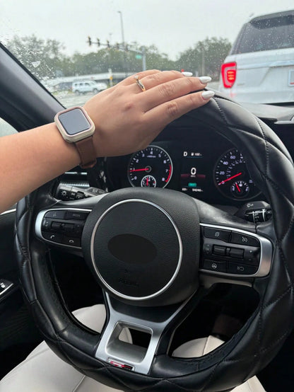 1pc Soft Ultra-Fiber PU Leather Steering Wheel Cover, Universal 15 Inch, Suitable For Ladies And Girls, Fits Cars, Sedans, SUVs, Trucks
