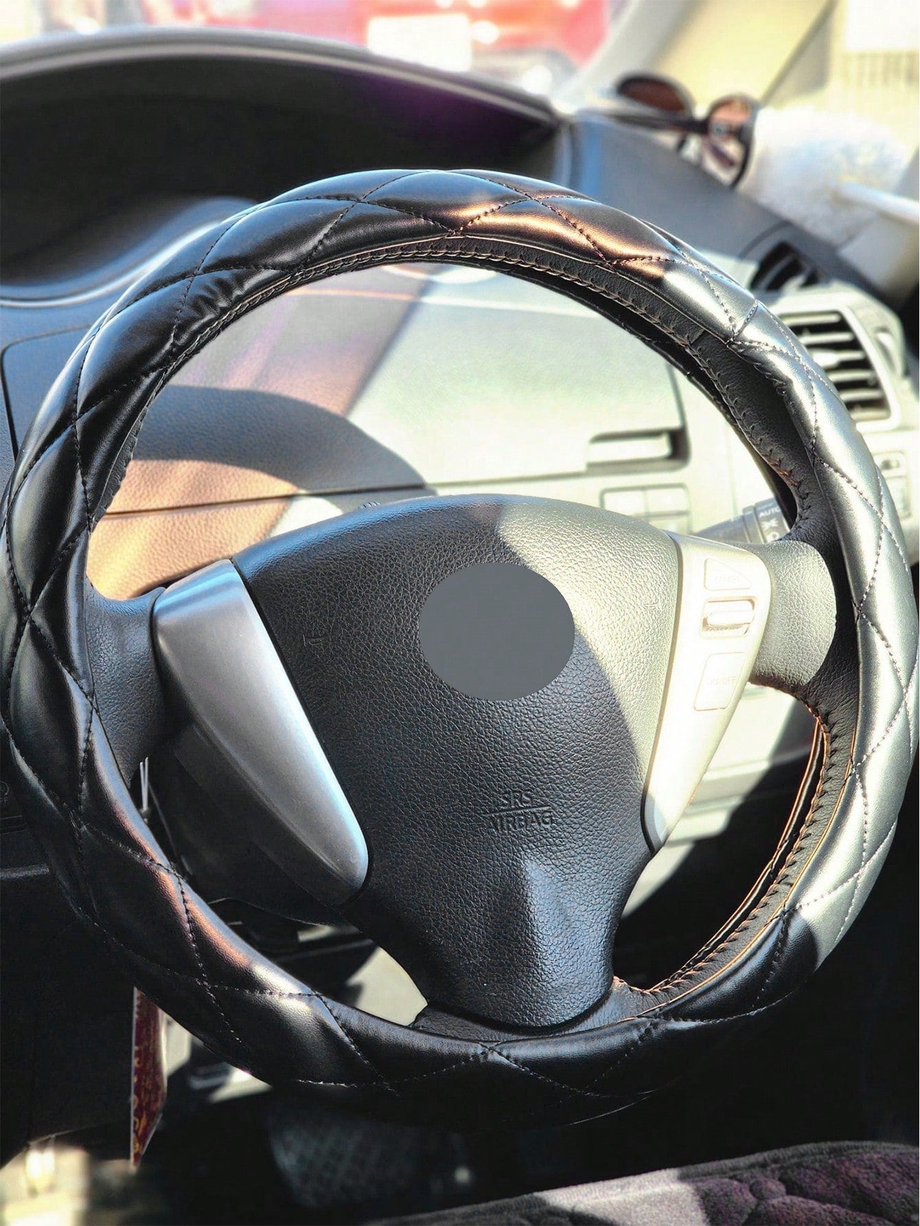 1pc Soft Ultra-Fiber PU Leather Steering Wheel Cover, Universal 15 Inch, Suitable For Ladies And Girls, Fits Cars, Sedans, SUVs, Trucks