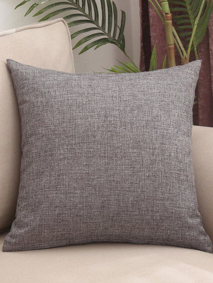 1pc Solid Color Cushion Cover, Modernist Linen Decorative Throw Pillow Case For Home