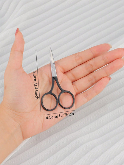 1pc Stainless Steel Beauty Scissors, Household Eyebrow Trimmer, Small Scissors For Makeup And Grooming