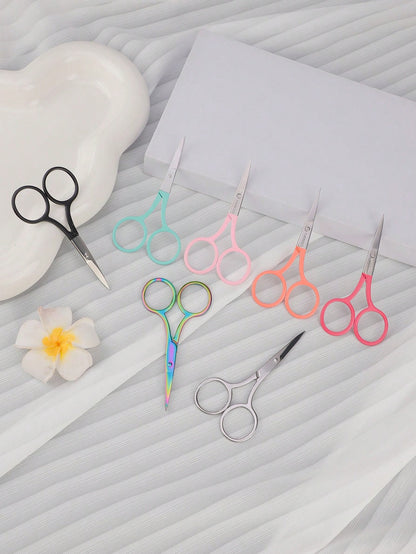 1pc Stainless Steel Beauty Scissors, Household Eyebrow Trimmer, Small Scissors For Makeup And Grooming