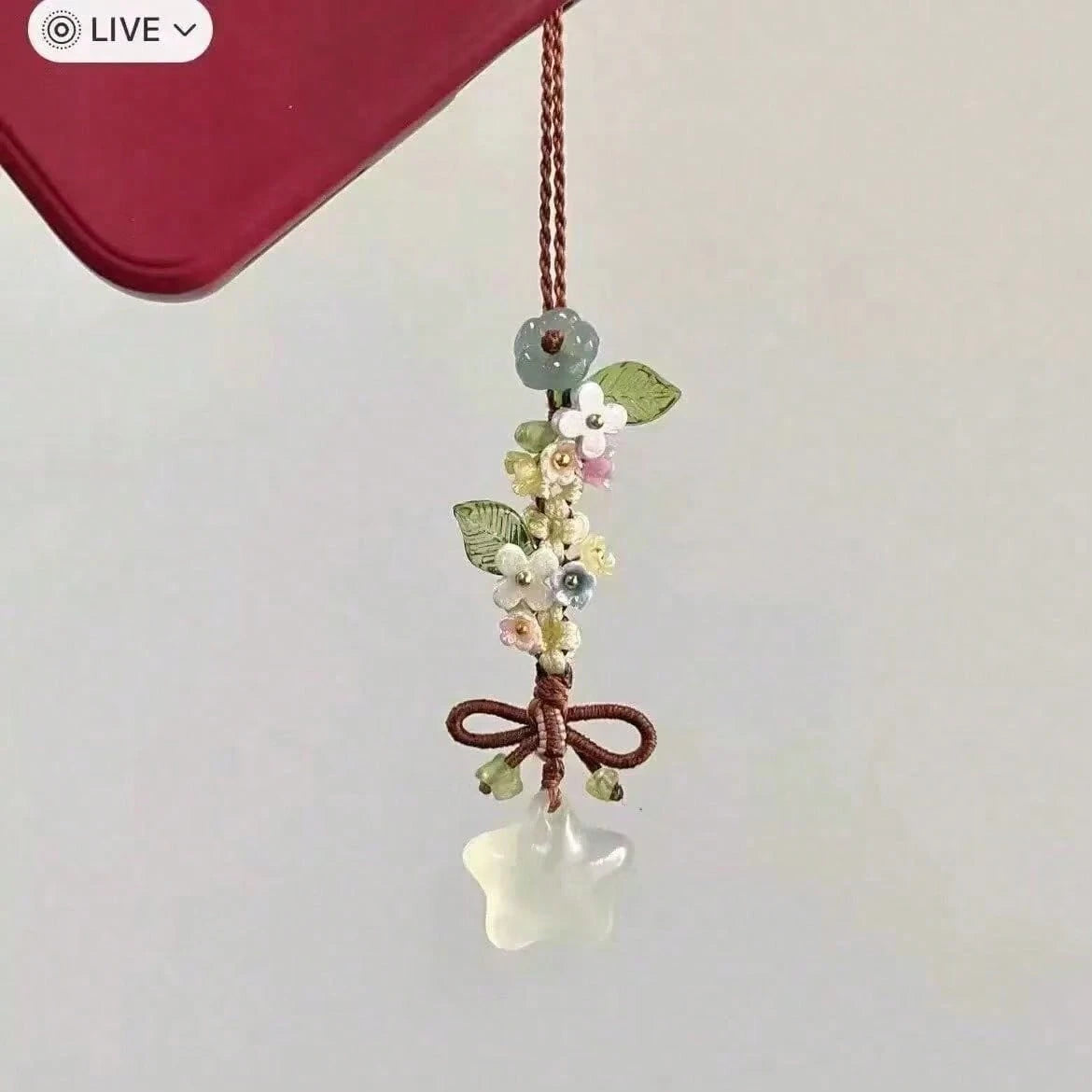 1pc Star Flower Bow Phone Lanyard, CCD Camera Pendant, Bag Charm, Vintage Multi-Purpose Fashion Handmade Small Phone Chain Pendant, Suitable For Women's Daily Use, Compatible With Android System And M