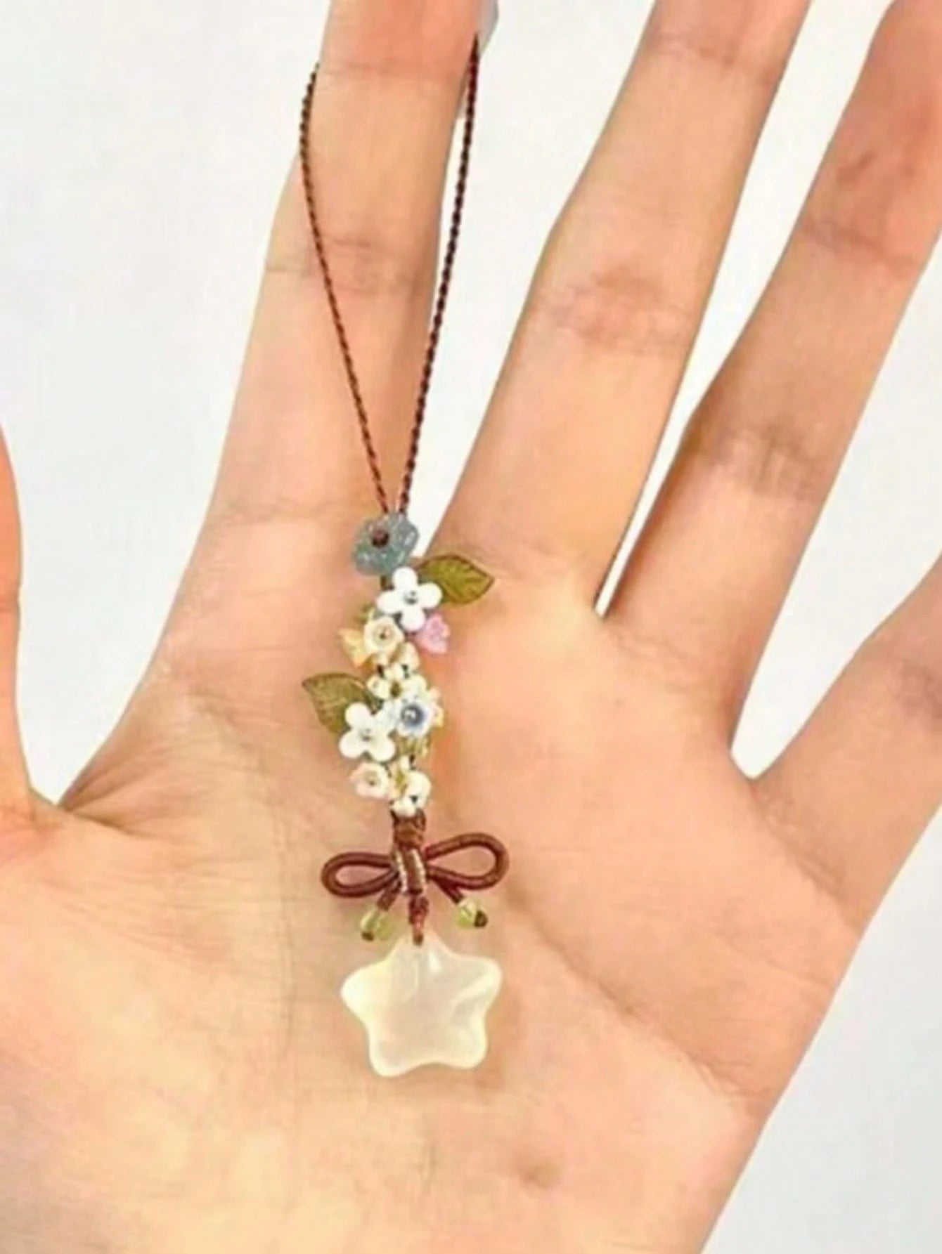 1pc Star Flower Bow Phone Lanyard, CCD Camera Pendant, Bag Charm, Vintage Multi-Purpose Fashion Handmade Small Phone Chain Pendant, Suitable For Women's Daily Use, Compatible With Android System And M
