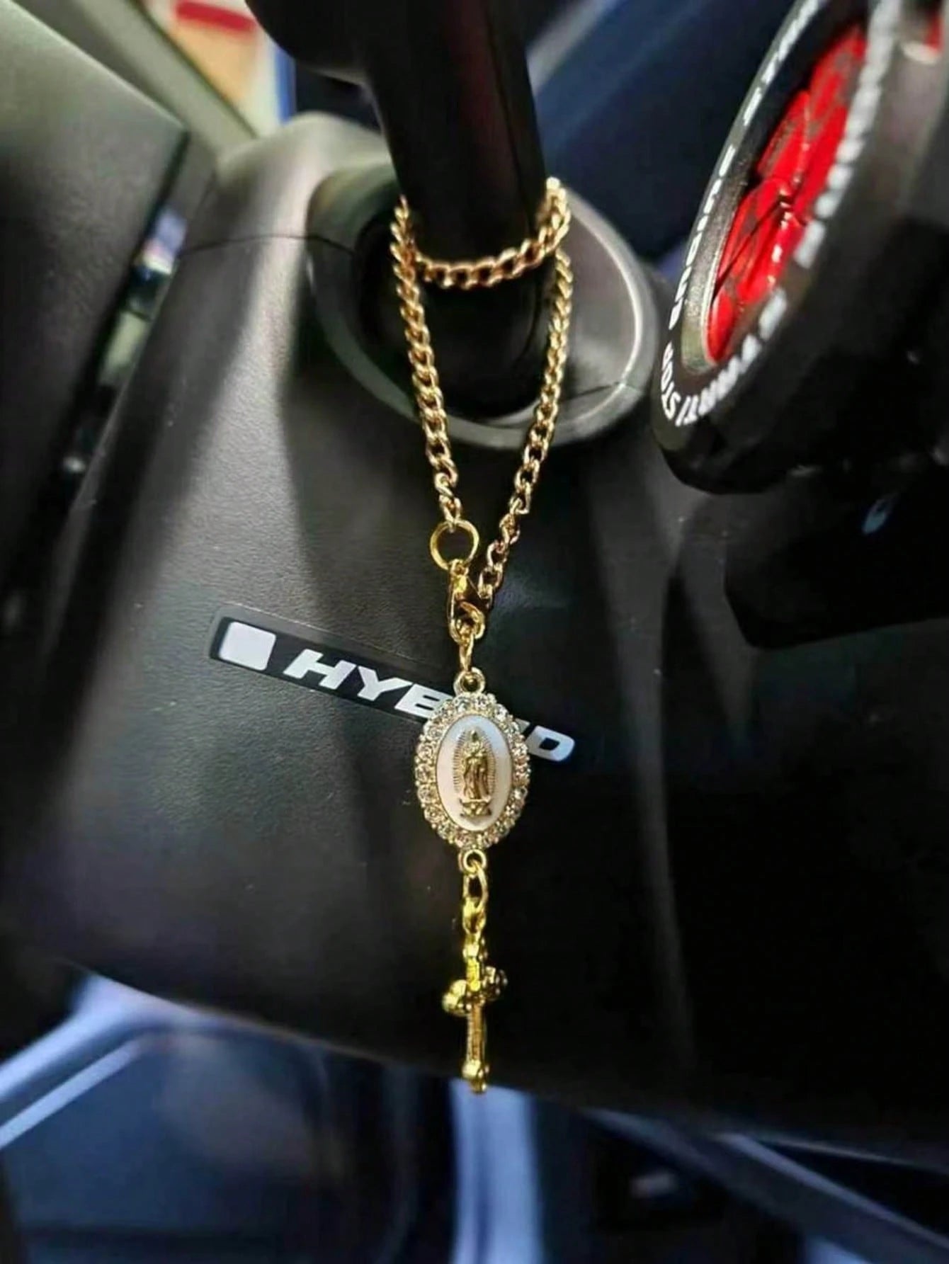 1pc Steering Wheel Decoration, 15cm Adjustable Length, Minimalist Cute Creative Beaded Car Hanging Ornament Accessory, Unique Fashionable Car Pendant