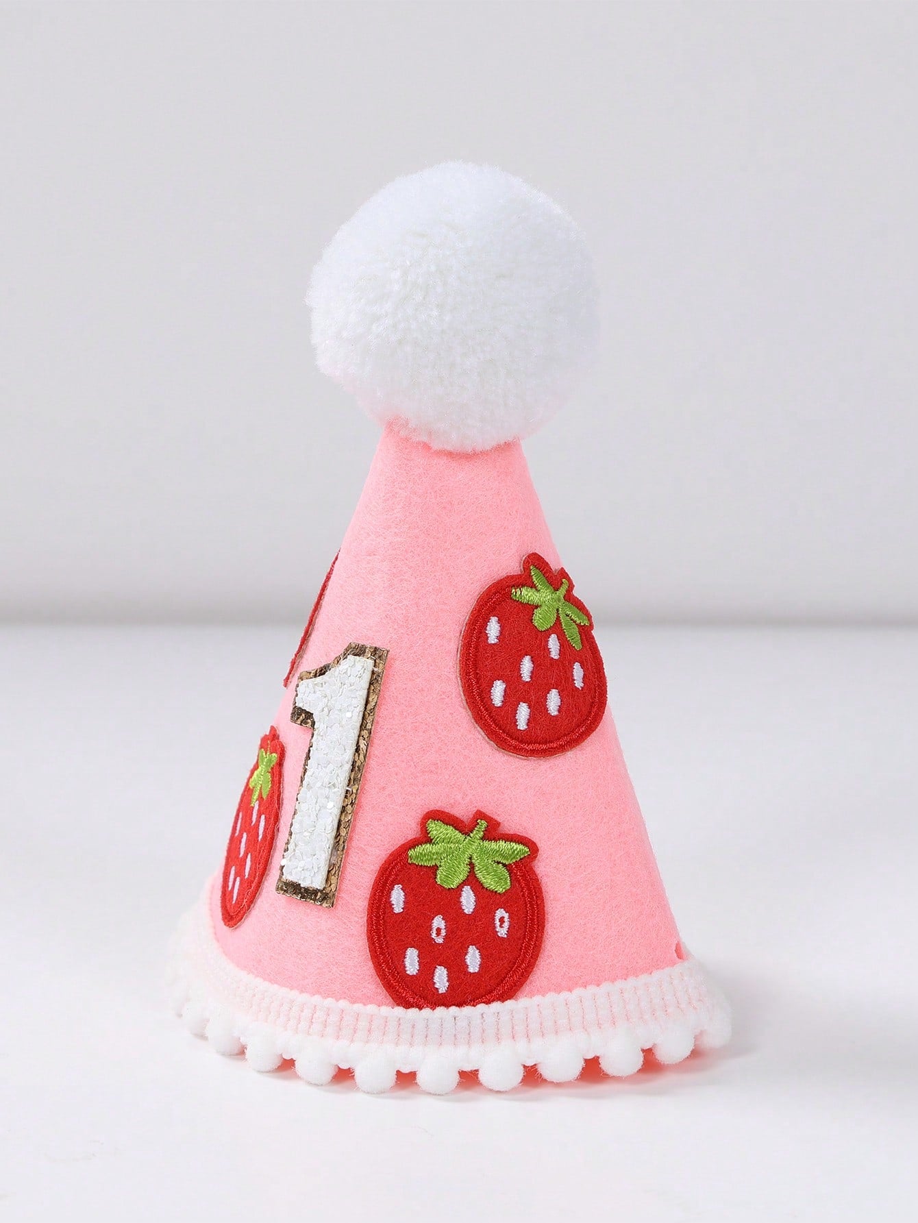 1pc Strawberry Themed 1st Birthday Hat, Shiny Number 1 Design Crown, Strawberry Headband, 1st Birthday Memento, Photography Prop, Strawberry Themed 1st Birthday Party Decor, 1st Birthday Party Supplie