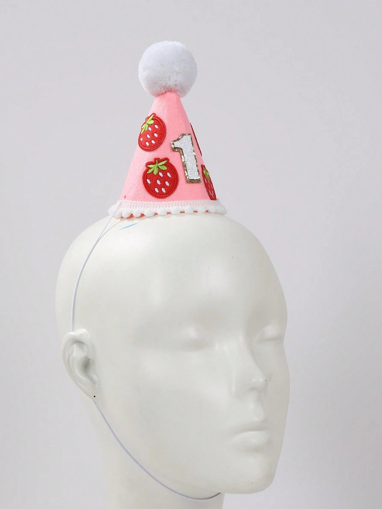1pc Strawberry Themed 1st Birthday Hat, Shiny Number 1 Design Crown, Strawberry Headband, 1st Birthday Memento, Photography Prop, Strawberry Themed 1st Birthday Party Decor, 1st Birthday Party Supplie