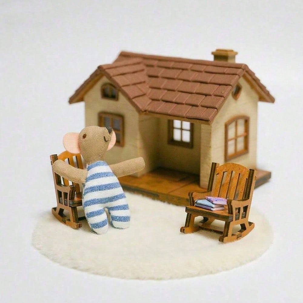 1pc Striped Mouse Doll, Mouse Dressed As Doll, Fabric Doll, Children's Day/Birthday Gift, Suitable For Dollhouse Accessories