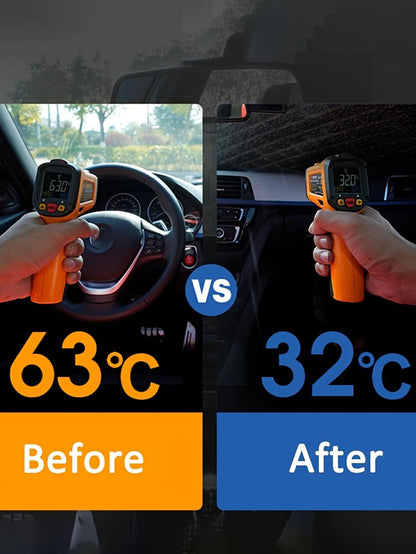 1pc Summer Car Sun Shade Umbrella, Foldable Reflective Sunshade Umbrella, Large Size UV Protection Sun Umbrella Suitable For Various Car Window Sizes, Thick Titanium Silver Heat Insulation Anti-UV Sun
