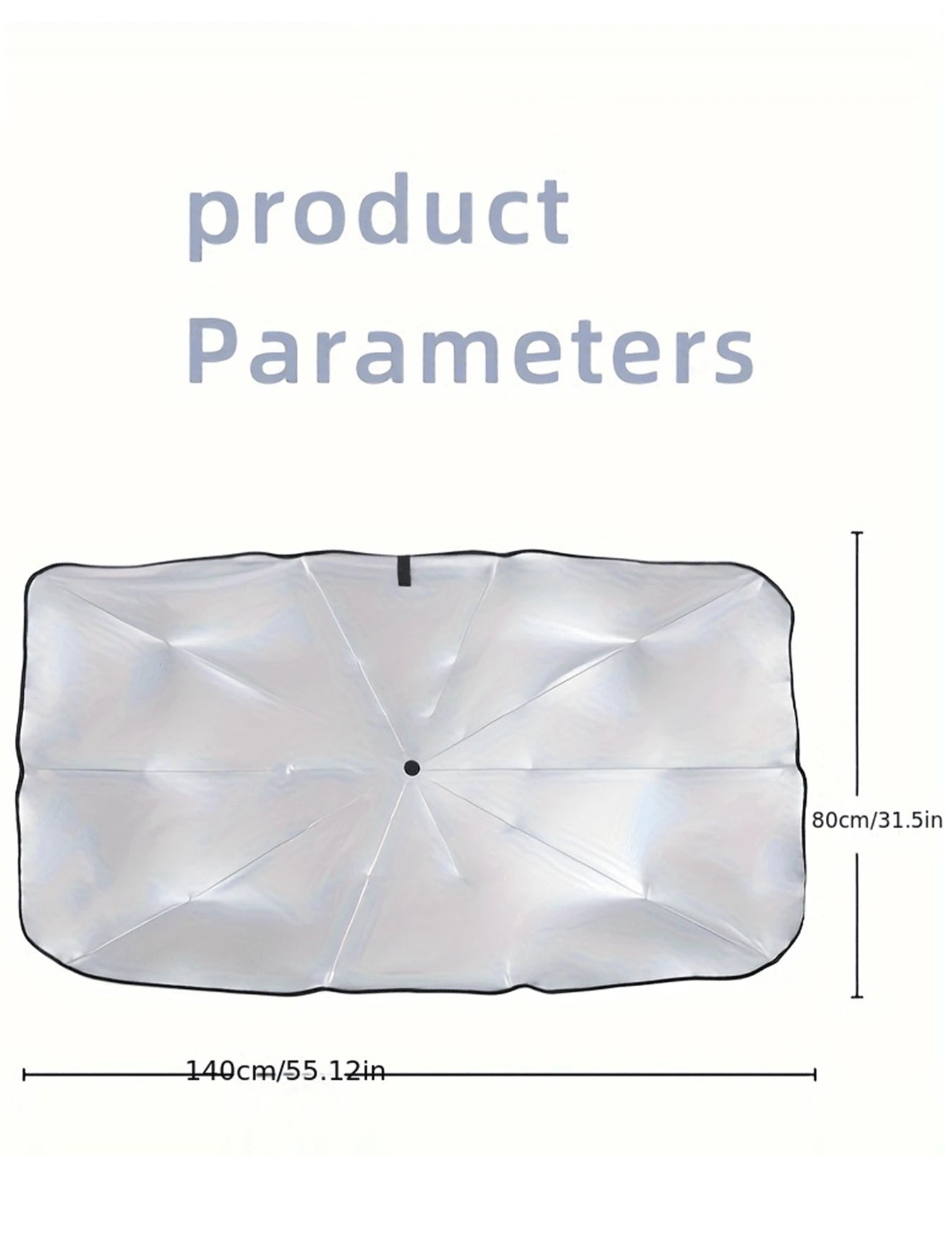 1pc Summer Car Sun Shade Umbrella, Foldable Reflective Sunshade Umbrella, Large Size UV Protection Sun Umbrella Suitable For Various Car Window Sizes, Thick Titanium Silver Heat Insulation Anti-UV Sun