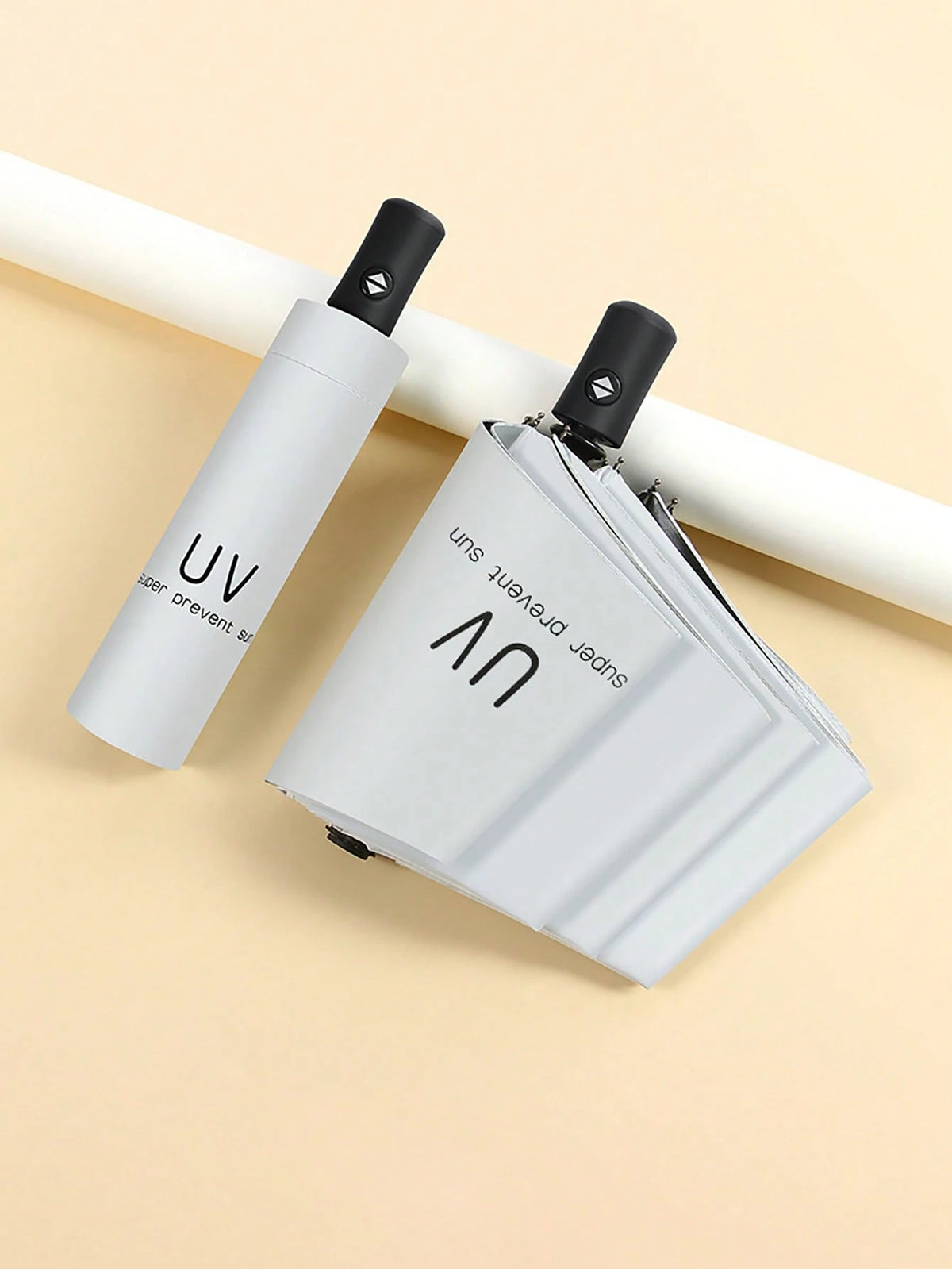 1PC Sunscreen Solid Color Three Fold Automatic Umbrella For Women Men,Portable Parasol Sun Shade Sun Umbrella Dayang Umbrella For Spring Summer Autumn Winter