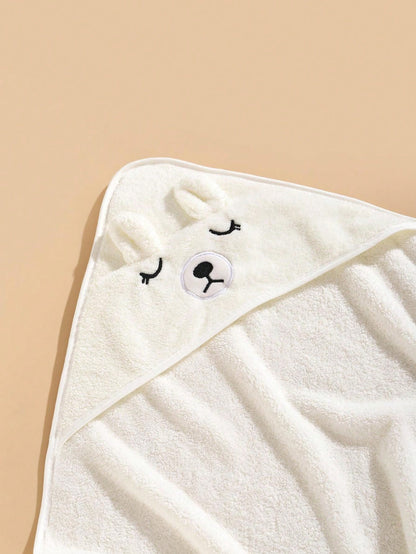 1pc Unisex Polyester Fabric Hooded Coral Fleece Soft & Quick Dry Baby Bath Towel/Robe, 80cm/31.5inch*80cm/31.5inch, Suitable For Infant, Bathroom, Beach, All Seasons