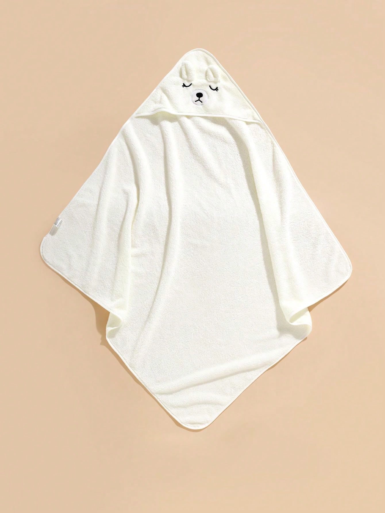 1pc Unisex Polyester Fabric Hooded Coral Fleece Soft & Quick Dry Baby Bath Towel/Robe, 80cm/31.5inch*80cm/31.5inch, Suitable For Infant, Bathroom, Beach, All Seasons