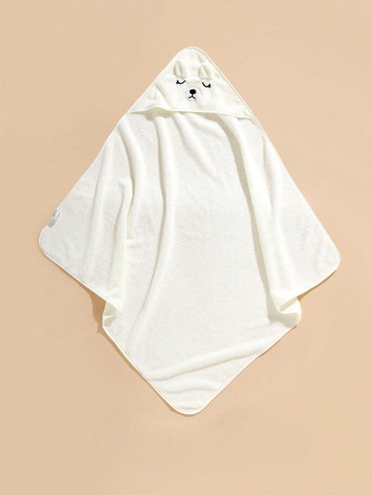 1pc Unisex Polyester Fabric Hooded Coral Fleece Soft & Quick Dry Baby Bath Towel/Robe, 80cm/31.5inch*80cm/31.5inch, Suitable For Infant, Bathroom, Beach, All Seasons