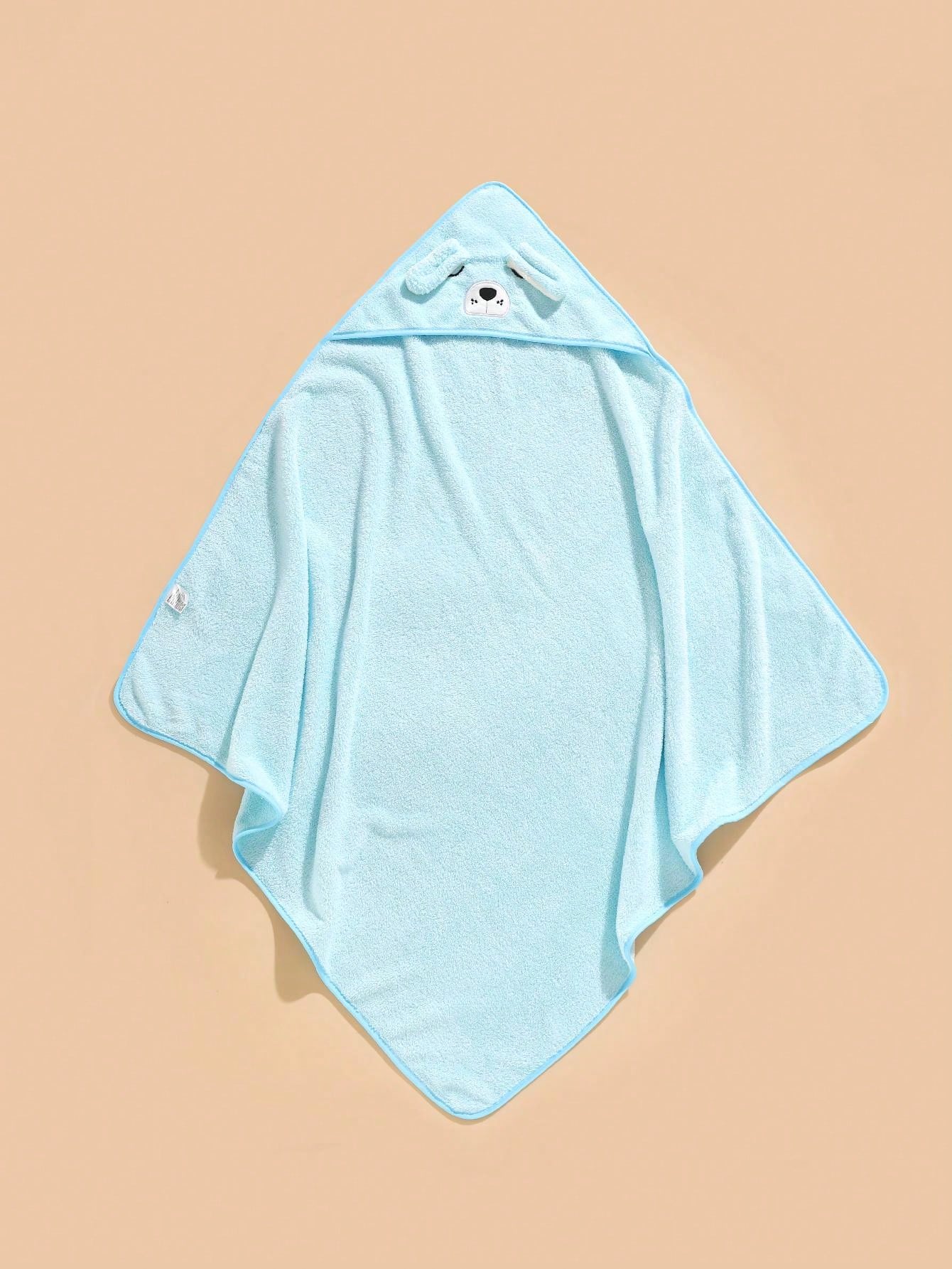 1pc Unisex Polyester Fabric Hooded Coral Fleece Soft & Quick Dry Bathrobes, Baby Blanket, Suitable For Bathing, Beach, All Seasons, Size 80cm/31.5inch*80cm/31.5inch