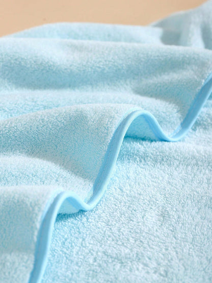 1pc Unisex Polyester Fabric Hooded Coral Fleece Soft & Quick Dry Bathrobes, Baby Blanket, Suitable For Bathing, Beach, All Seasons, Size 80cm/31.5inch*80cm/31.5inch