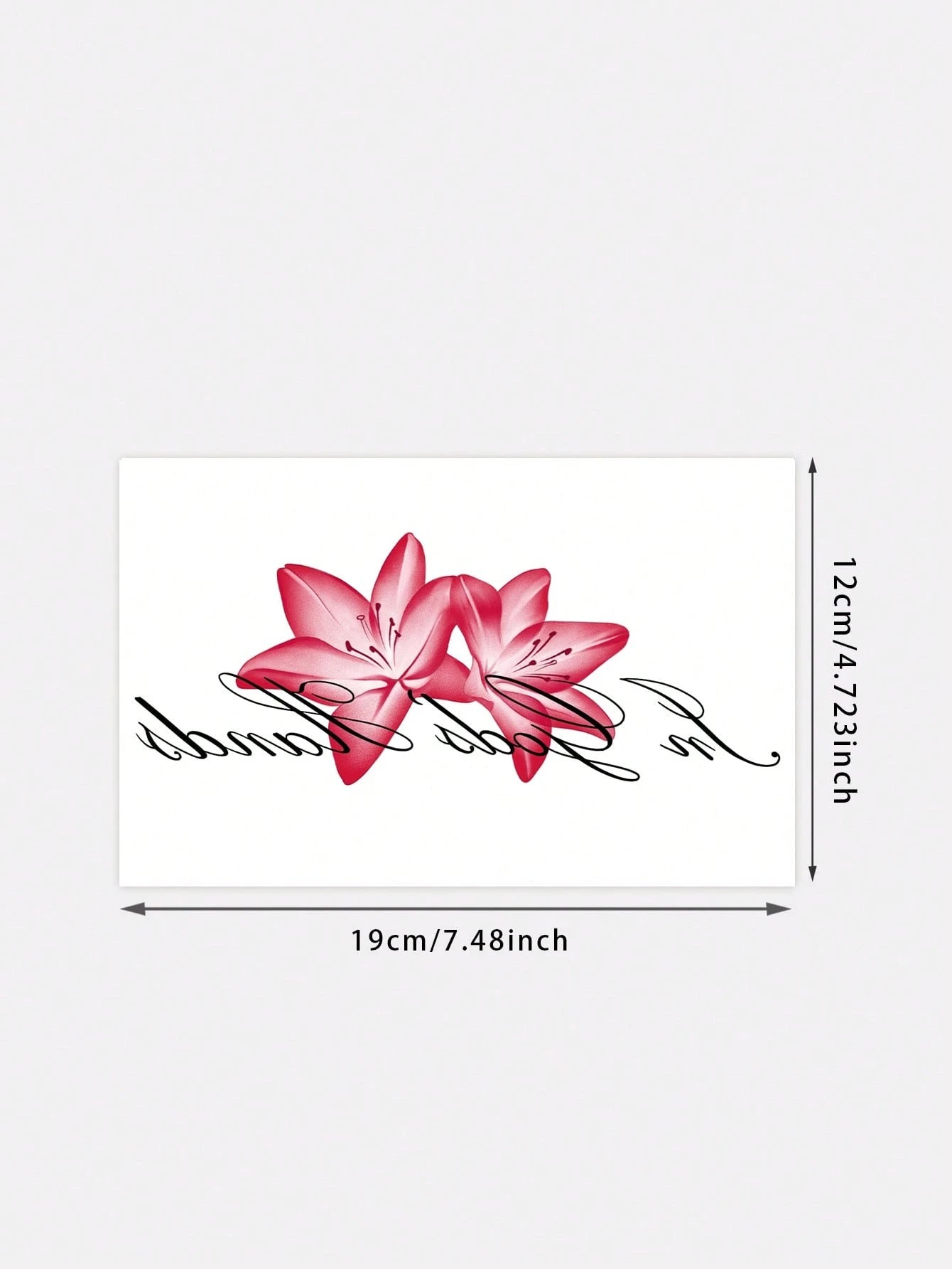 1pc Valentine's Day Limited Edition Y2K Style Red Lily Flower & English Letter Waterproof Sweatproof Washable Temporary Tattoo, Suitable For Arm & Shoulder, Realistic 3-5 Days Lasting