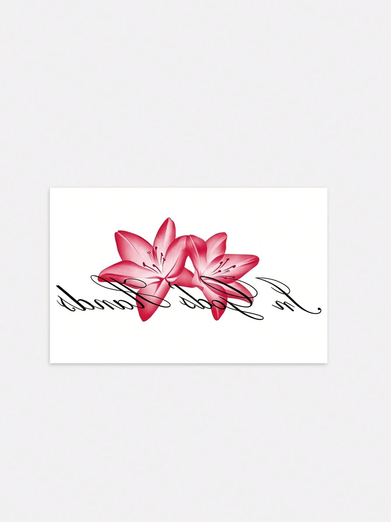 1pc Valentine's Day Limited Edition Y2K Style Red Lily Flower & English Letter Waterproof Sweatproof Washable Temporary Tattoo, Suitable For Arm & Shoulder, Realistic 3-5 Days Lasting
