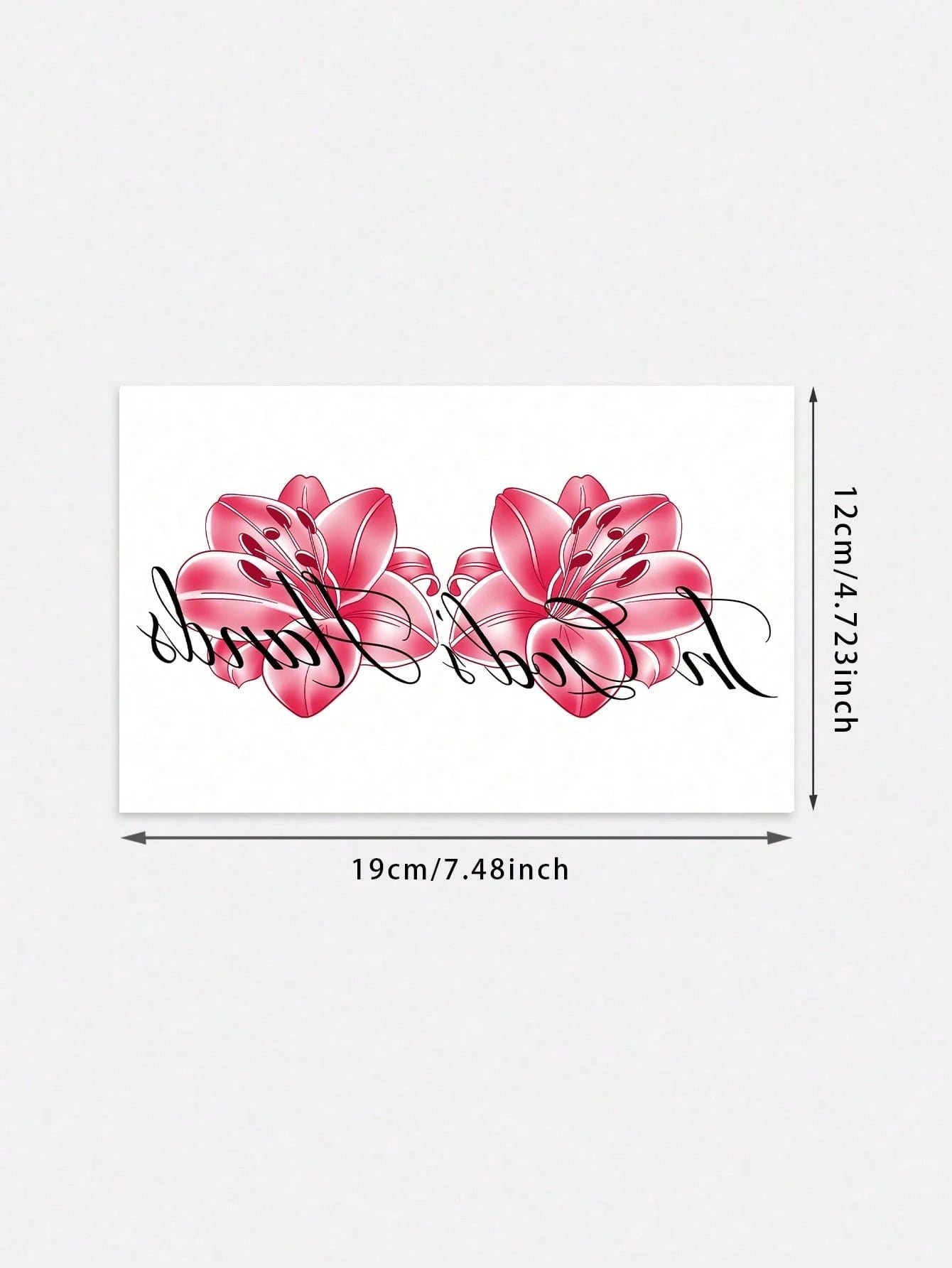 1pc Valentine's Day Limited Edition Y2K Style Red Lily Flower & English Letter Waterproof Sweatproof Washable Temporary Tattoo, Suitable For Arm & Shoulder, Realistic 3-5 Days Lasting