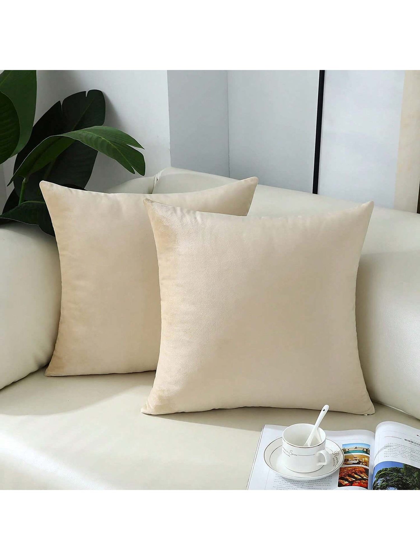 1pc Velvet Christmas Throw Pillow Covers Decorative Square Pillowcase Soft Solid Cushion Case For Sofa Bedroom Chair Car 18x18 Inch Red Wine
