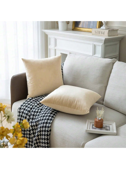 1pc Velvet Christmas Throw Pillow Covers Decorative Square Pillowcase Soft Solid Cushion Case For Sofa Bedroom Chair Car 18x18 Inch Red Wine