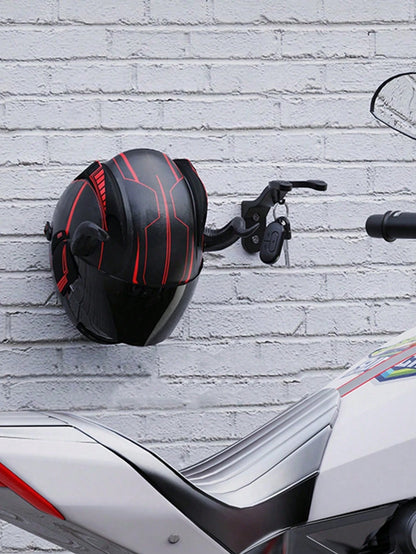 1PC Wall-Mounted Motorcycle Helmet Hook, Heavy-Duty Load-Bearing Electric Scooter Full Helmet Half Helmet Wall Hook, Built-In Small Hook For Keys, Motorcycle Helmet Storage Bracket