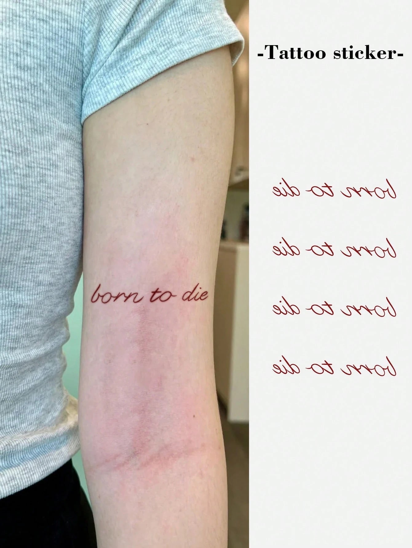 1pc Waterproof, Sweat-Resistant, Washable Fashionable "Unforgettable" Temporary Tattoo Sticker, Designed For Sexy Girls' Collarbone And Waist, Featuring Cute And Eye-Catching Handwritten English Font