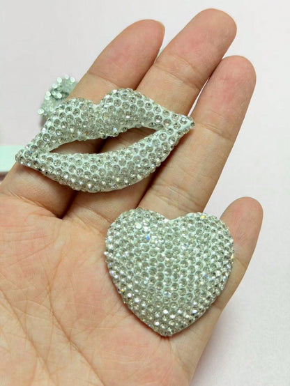 1pc White Luxury Bling Full Rhinestone Dollar Sign Money Bag Lip Bow Bear Butterfly Designer Charm Ornament Junk Phone Case Car Decorations Diy No Adhesion Rearview Mirror Car Air Outlet Accessories C