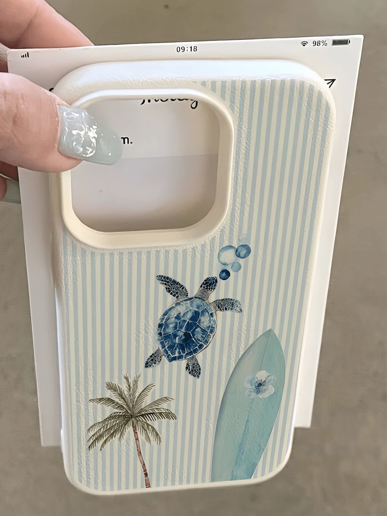 1pc White Striped Turtle Surfboard Personalized Minimalist Shockproof Soft TPU Fashion Phone Case Full Coverage Anti-Fouling Protective Shell Compatible With Apple 17 16 15 14 13 12 11 Pro Max Air And