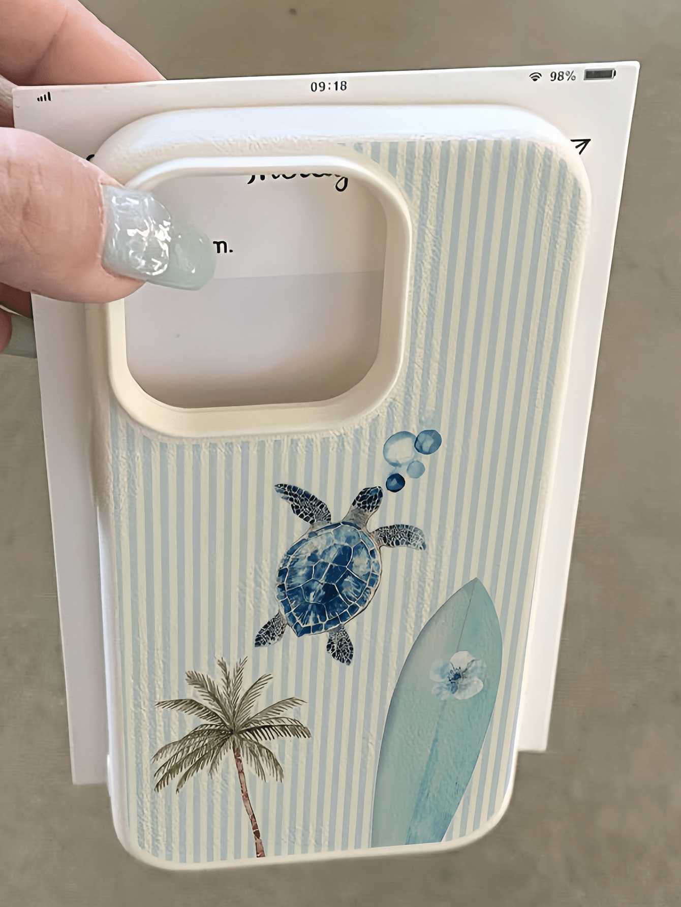 1pc White Striped Turtle Surfboard Personalized Minimalist Shockproof Soft TPU Fashion Phone Case Full Coverage Anti-Fouling Protective Shell Compatible With Apple 17 16 15 14 13 12 11 Pro Max Air And