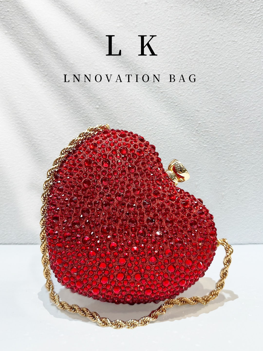 1pc Women's Fashion Shiny Heart-Shaped Rhinestone Handbag Design Wedding Clutch Evening Bag Party Banquet Purse Wallet, Suitable For Evening Parties, Weddings, Banquets And Other Formal Occasions, As