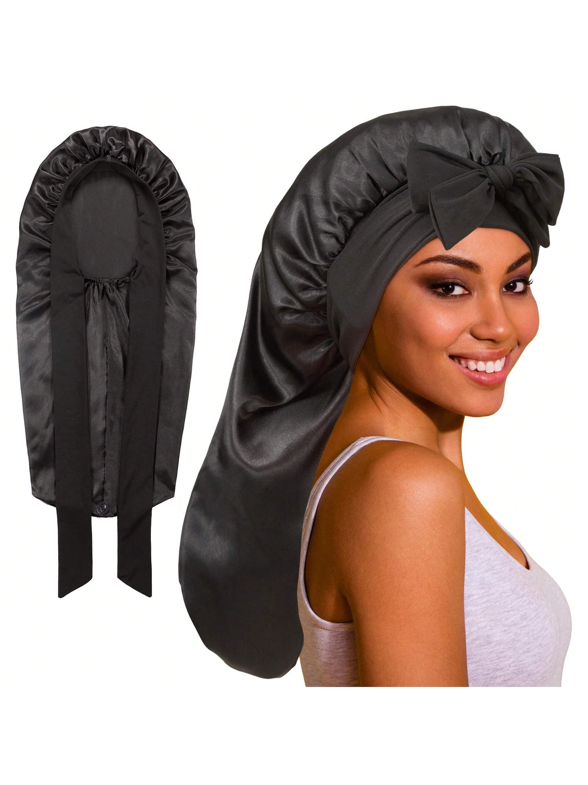 1pc Women's Silk Sleep Cap, Satin Sleep Cap, Soft Elastic Band, Silk Sleep Cap, Satin Sleep Cap Sleep Bonnet, Anti-Frizz
