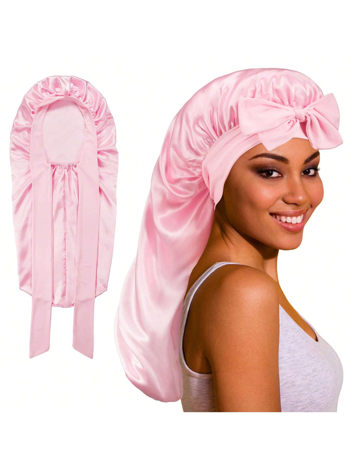 1pc Women's Silk Sleep Cap, Satin Sleep Cap, Soft Elastic Band, Silk Sleep Cap, Satin Sleep Cap Sleep Bonnet, Anti-Frizz