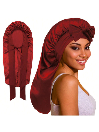 1pc Women's Silk Sleep Cap, Satin Sleep Cap, Soft Elastic Band, Silk Sleep Cap, Satin Sleep Cap Sleep Bonnet, Anti-Frizz