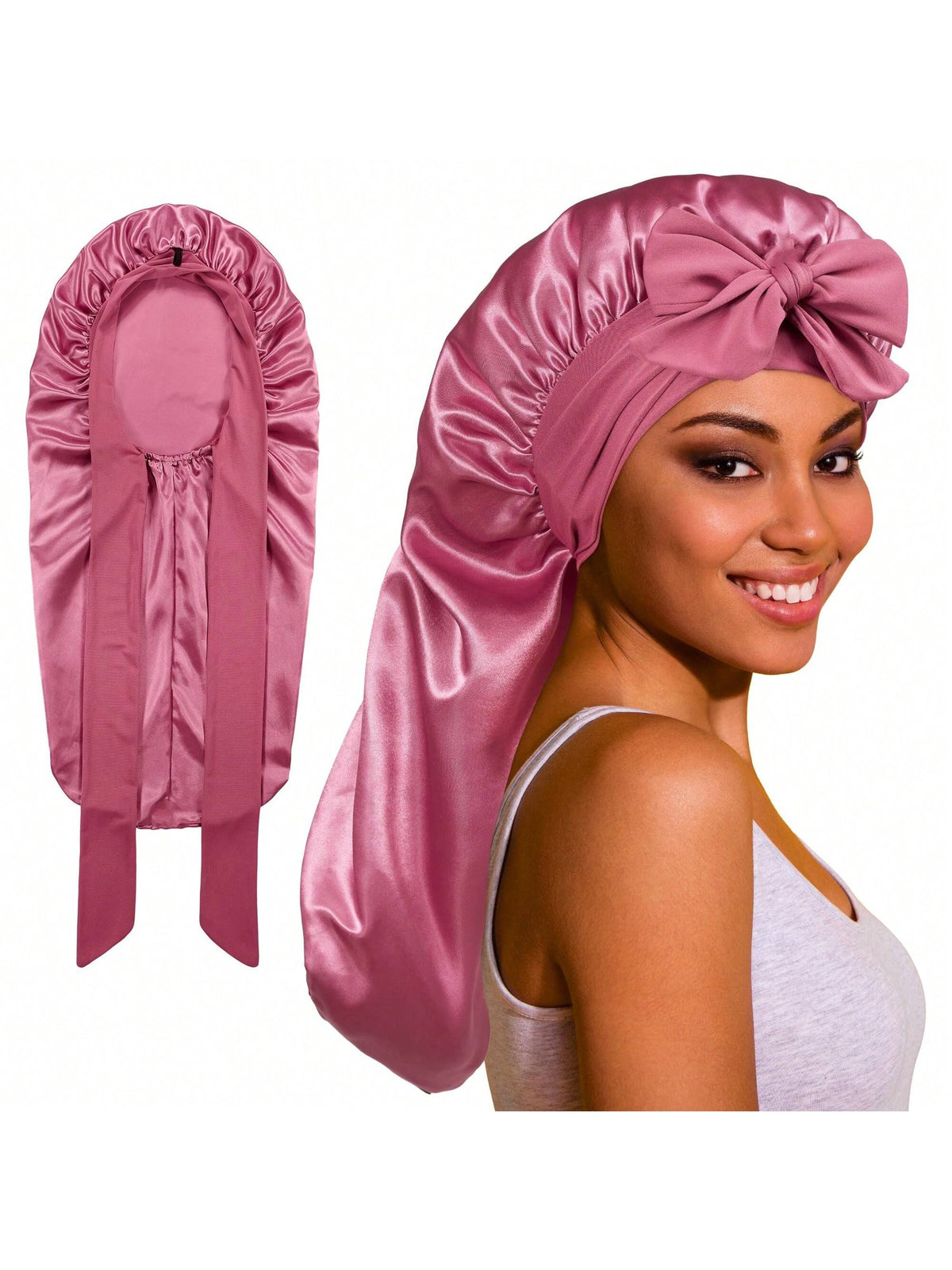 1pc Women's Silk Sleep Cap, Satin Sleep Cap, Soft Elastic Band, Silk Sleep Cap, Satin Sleep Cap Sleep Bonnet, Anti-Frizz