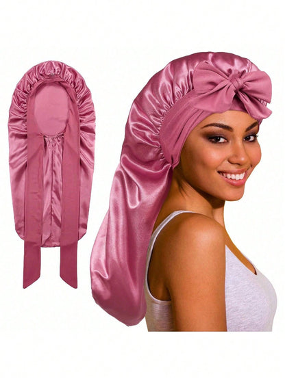 1pc Women's Silk Sleep Cap, Satin Sleep Cap, Soft Elastic Band, Silk Sleep Cap, Satin Sleep Cap Sleep Bonnet, Anti-Frizz